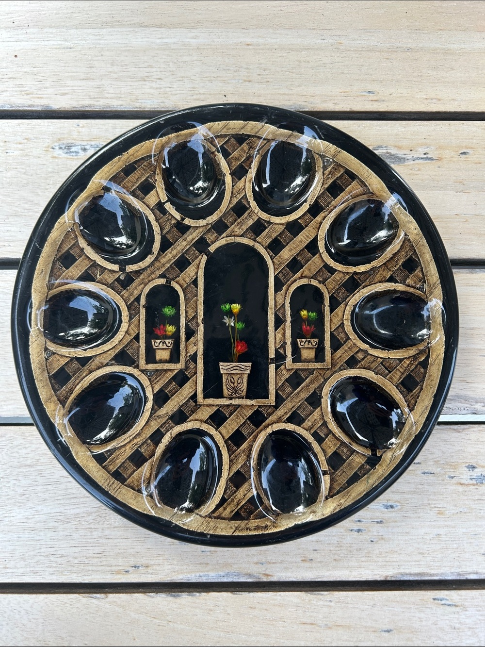 vintage 1970s mid-century modern Lucite deviled egg Tray